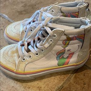 Vans Girls size 11 hightops unicorn